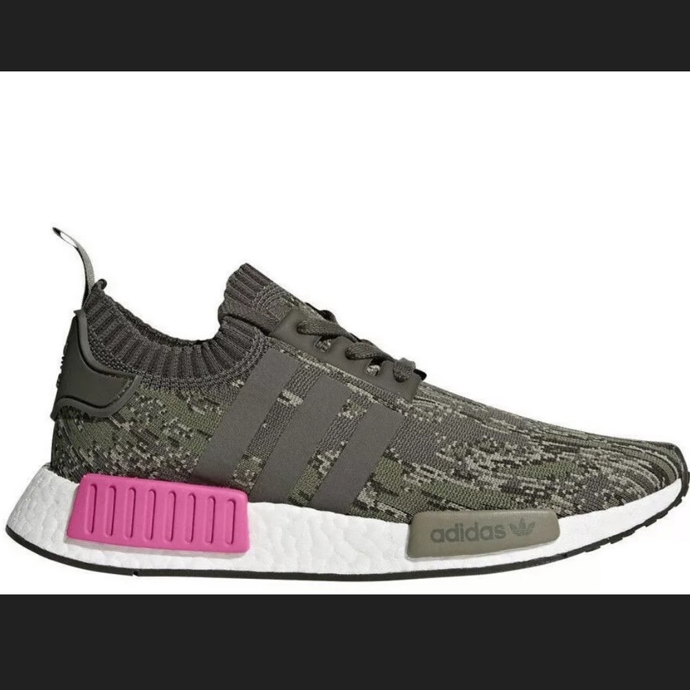 Army Green and pink Adidas NMDS 8.5